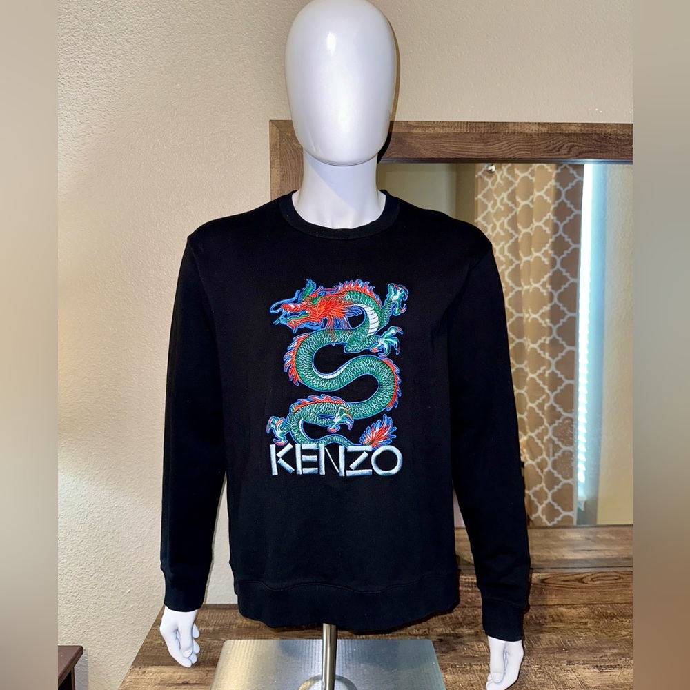 Men’s Kenzo Embroidered Dragon Crewneck Sweater